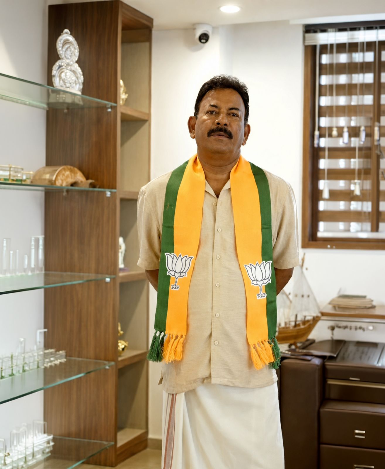 Major Ravi in traditional Kerala attire
