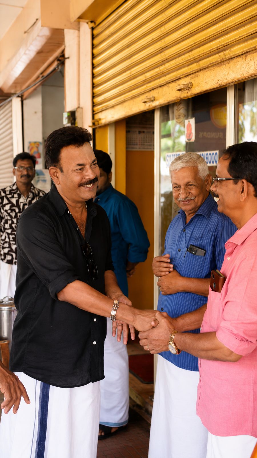 Major Ravi greeting an elder